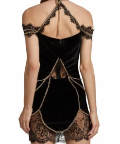 Christian Cowan Velvet Chain Strap Dress 9 Christian Cowan Velvet Chain Strap Dress