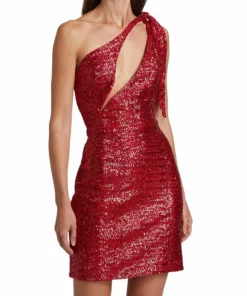Christian Cowan Sequinned One Shoulder Mini Dress