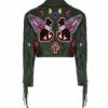 Momma's Blues Emerald Egyptian Cat Fringed Jacket