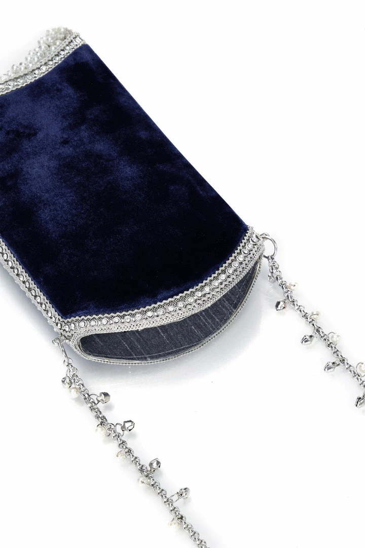 Mae Cassidy Velvet Pearl Cocktail Midnight Blue Phone Bag 7 Mae Cassidy Velvet Pearl Cocktail Midnight Blue Phone Bag