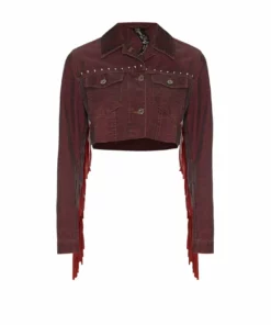 Momma's Blues Purple Denim Corduroy Geisha Fringed Jacket