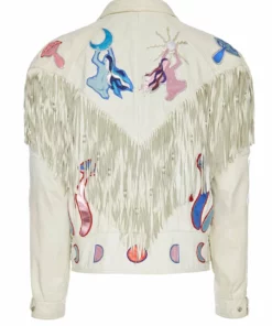 Momma's Blues White Fringe Sirens Leather Jacket