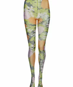 Richard Quinn Orange Pastel Printed Sheer Tights