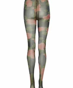 Richard Quinn Pink Rose Printed Sheer Tights