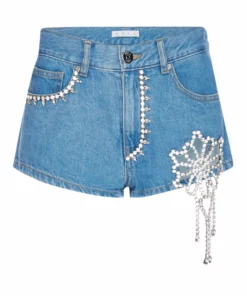 Area Crystal Crochet Cutout Hot Short