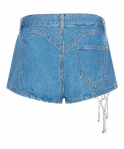 Area Crystal Crochet Cutout Hot Short