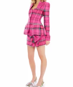 Area Heart Bow Tartan Mini Skirt