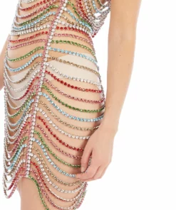 Area Draped Crystal Mini Dress 10 Area Draped Crystal Mini Dress