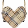 Area Crystal Trim Tartan Heart Top