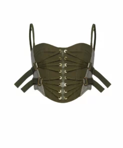 Dion Lee Laced Slider Bustier-Olive