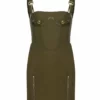 Dion Lee Fan Lace Zipped Dress- Olive 2 Dion Lee Fan Lace Zipped Dress- Olive
