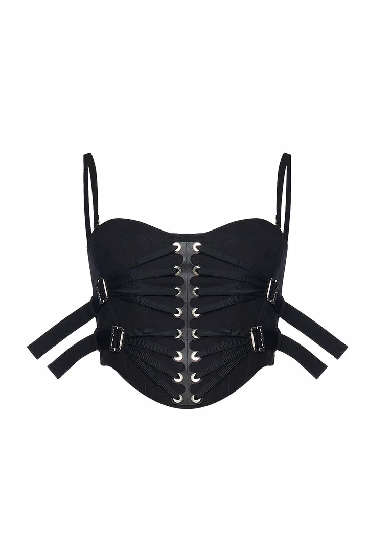 Dion Lee Laced Slider Bustier-Black 3 Dion Lee Laced Slider Bustier-Black