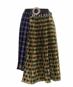 Chopova Lowena Tartan-wool/ Argyle-taffeta Midi Skirt