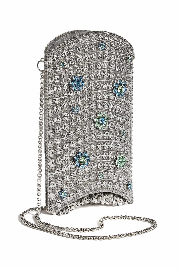 Mae Cassidy Simi Bloom Silver Phone Bag 3 Mae Cassidy Simi Bloom Silver Phone Bag