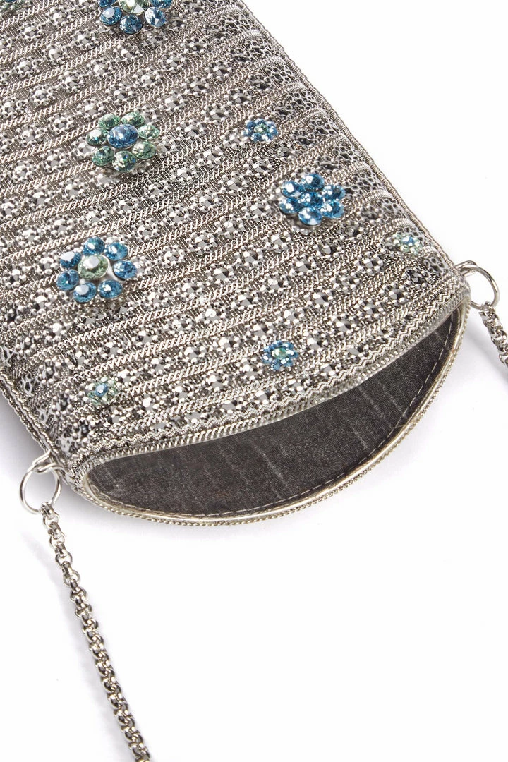 Mae Cassidy Simi Bloom Silver Phone Bag 4 Mae Cassidy Simi Bloom Silver Phone Bag