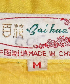 Annie's Archive 1960s Chinese Embroidered Yellow Kimono Robe