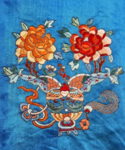 Annie's Archive 1920s Chang-Fu Blue Satin Embroidered Kimono 7 Annie's Archive 1920s Chang-Fu Blue Satin Embroidered Kimono