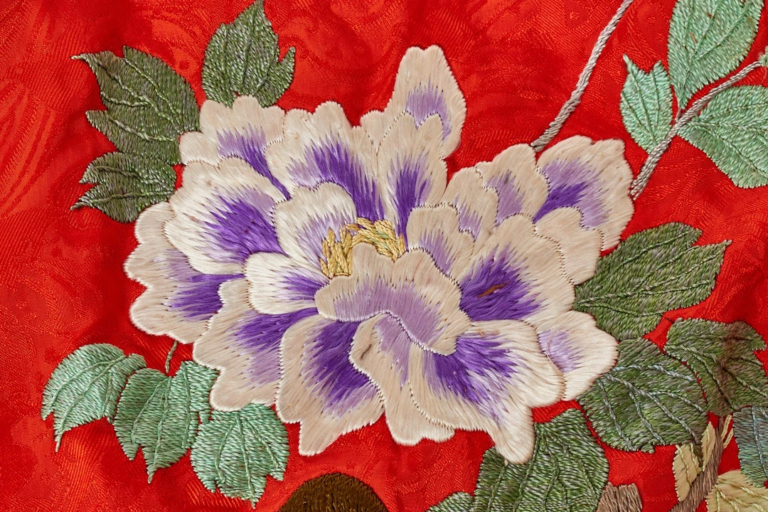 Annie's Archive 1930s Japanese Red Silk Kimono With Sash 6 Annie's Archive 1930s Japanese Red Silk Kimono With Sash