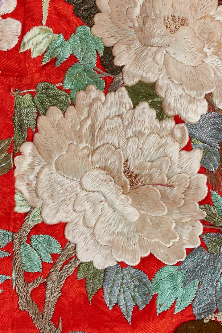 Annie's Archive 1930s Japanese Red Silk Kimono With Sash 7 Annie's Archive 1930s Japanese Red Silk Kimono With Sash