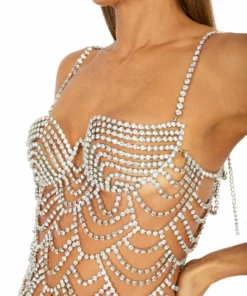 Area Scalloped Crystal Dress