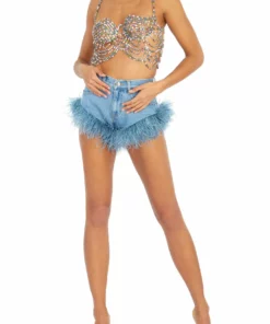 Area Feather Trim Hot Short