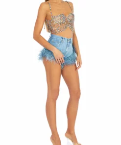 Area Feather Trim Hot Short