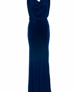 Annie's Archive 1930's Royal Blue Velvet Bias Cut Dress