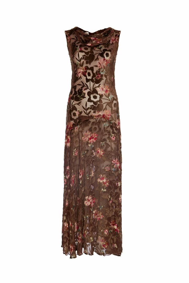 Annie's Archive 1930's Floral Velvet Evening Gown 3 Annie's Archive 1930's Floral Velvet Evening Gown