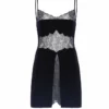 Giambattista Vali Knit Mini Dress With Lace Chantilly Inlay