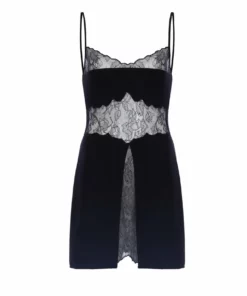 Giambattista Vali Knit Mini Dress With Lace Chantilly Inlay