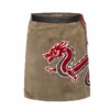 Momma's Blues Dragon Appliquéd Suede Leather Mini Skirt
