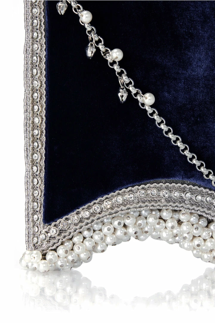 Mae Cassidy Velvet Pearl Cocktail Midnight Blue Phone Bag 4 Mae Cassidy Velvet Pearl Cocktail Midnight Blue Phone Bag