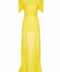 Annie's Ibiza shop 31 De La Vali Agua Floor Length Yellow Chiffon Dress