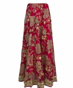 Annie's Archive Vintage Indian Hot Pink Silk Skirt