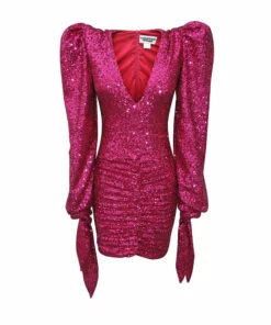 Christian Cowan Hot Pink Sequin Dress