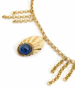 Liase Crown Shell Necklace With Blue Zircons