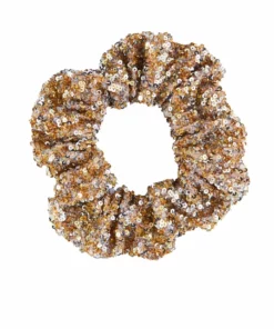 Ashish Metallic Silver And Gold Sequin Scrunchie