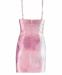 Area Crystal Bow Strap Mini Dress