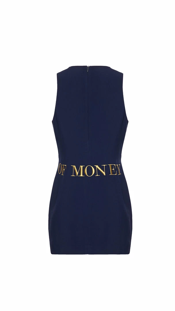 Annie's Archive Spring Summer 1991 Franco Moschino "Waist Of Money" Navy Mini Dress. Rent: £195/Day 8 Annie's Archive Spring Summer 1991 Franco Moschino "Waist Of Money" Navy Mini Dress. Rent: £195/Day