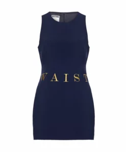 Annie's Archive Spring Summer 1991 Franco Moschino "Waist Of Money" Navy Mini Dress. Rent: £195/Day