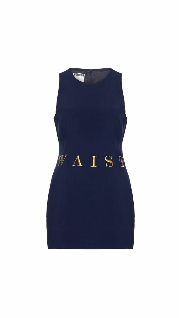 Annie's Archive Spring Summer 1991 Franco Moschino "Waist Of Money" Navy Mini Dress. Rent: £195/Day 3 Annie's Archive Spring Summer 1991 Franco Moschino "Waist Of Money" Navy Mini Dress. Rent: £195/Day