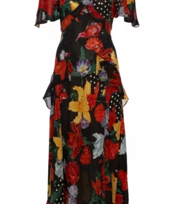 RIXO Evie Spotted Lily Garden Dress