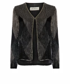 Annie's Archive Silver And Black Beaded Jacket