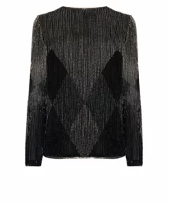 Annie's Archive Silver And Black Beaded Jacket