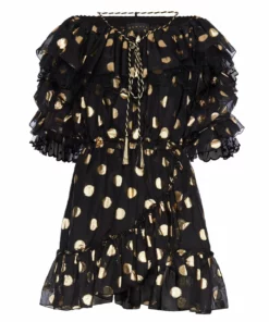 Dundas Gold Polka Dot Dress