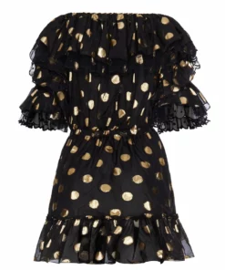 Dundas Gold Polka Dot Dress