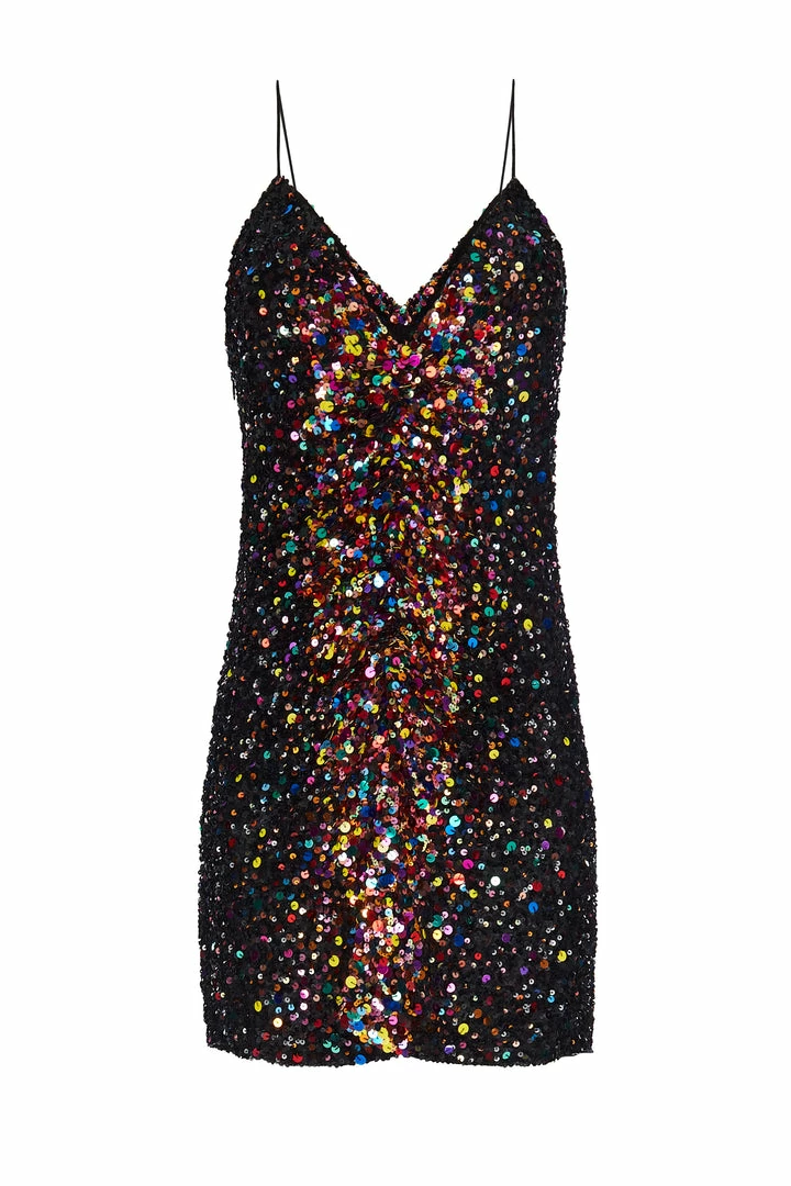 Ashish Black Multi Sequin Mini Dress 8 Ashish Black Multi Sequin Mini Dress