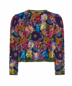 Annie's Archive 1940s Multi-Coloured Floral Sequin Jacket