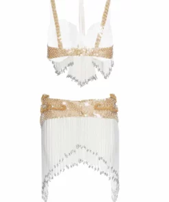 Annie's Archive 1980s Beige Showgirl Sequin Embroidered Two-Piece. Rent: £47/Day
