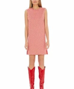 Annie's Archive Versace Couture F/W 95 Red Checks Dress